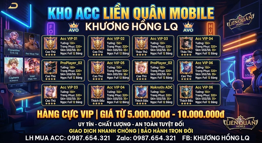 ACC NGON TỪ 5- 10 TRIỆU