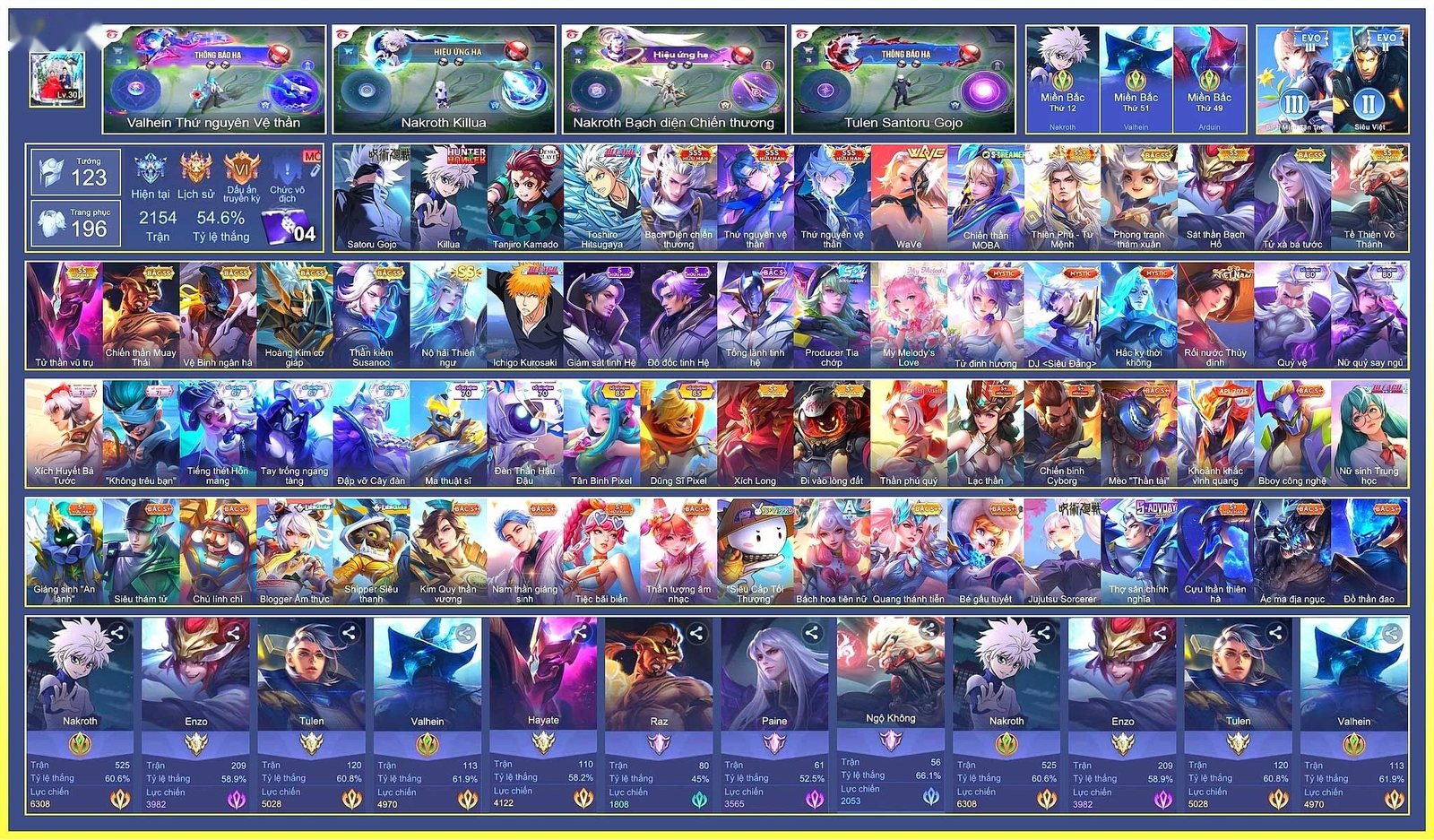 ACC 6 TRIỆU 5 – 7 SSS NHIỀU SKIN XỊN